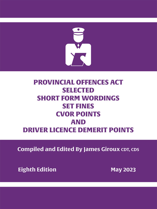 Provincial Offences Act - Eighth Edition
