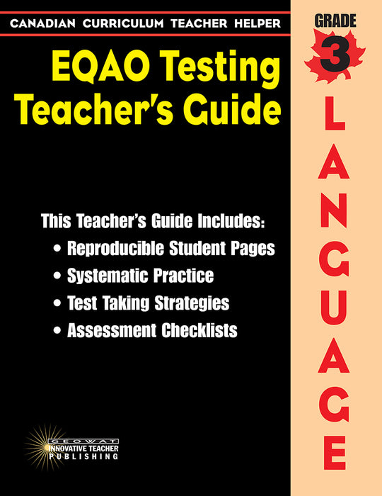 Canadian Curriculum Teacher Helper EQAO Testing Teacher's Guide Grade 3 Language