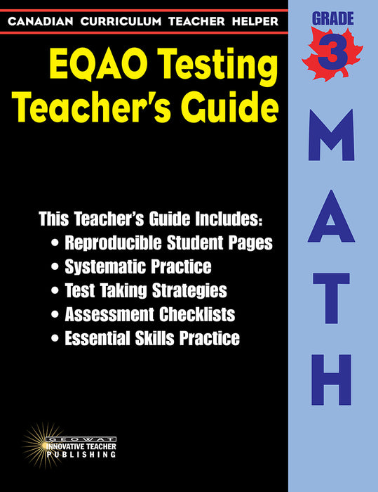 Canadian Curriculum Teacher Helper EQAO Testing Teacher's Guide Grade 3 Math
