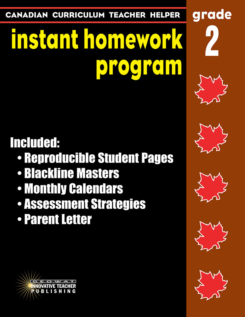 Canadian Curriculum Teacher Helper - Grade 2 - Instant Homework Progra ...