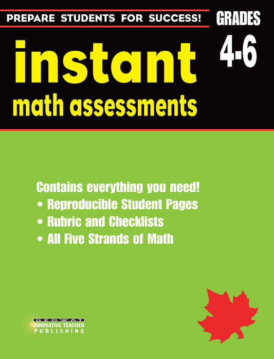 Canadian Curriculum Teacher Helper - Instant Math Assessments Gr. 4-6 Bindup