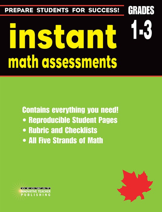 Canadian Curriculum Teacher Helper - Instant Math Assessments Gr. 1-3 Bindup