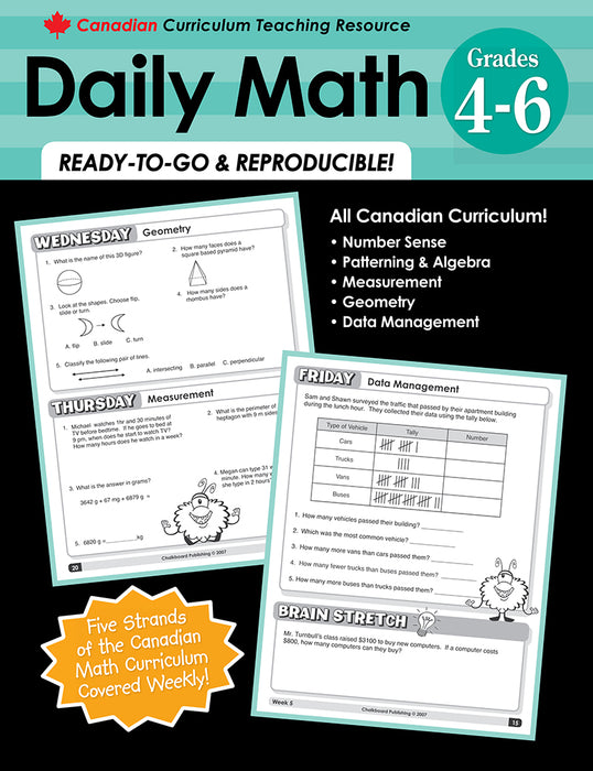 Canadian Curriculum Teaching Resource - Daily Math Grades 4-6